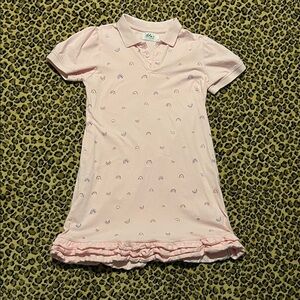 Lola & the Boys Girls size 12 Pink Polo Dress with Rainbow Pattern